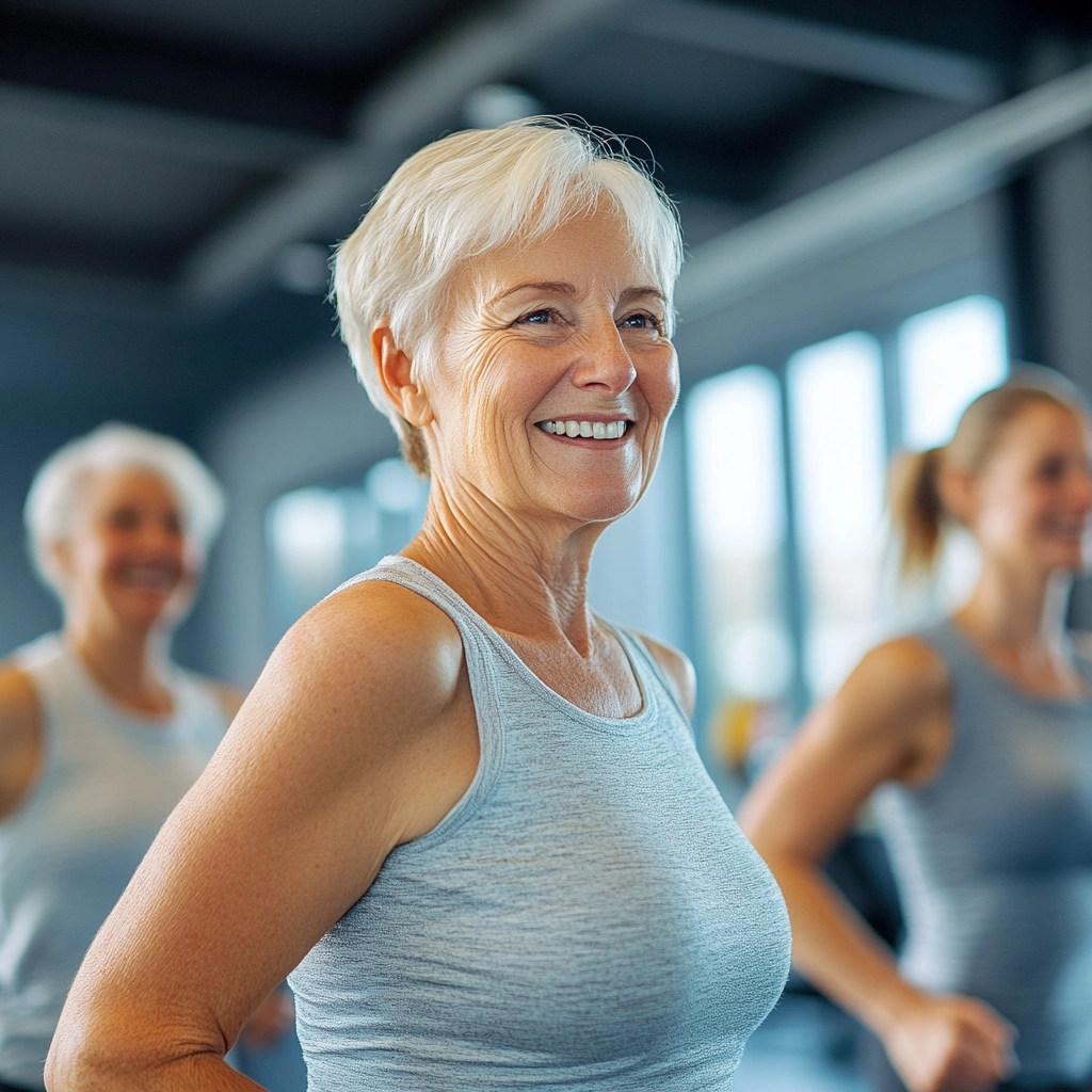 Активні літні люди займаються фітнесом у frudilmesh