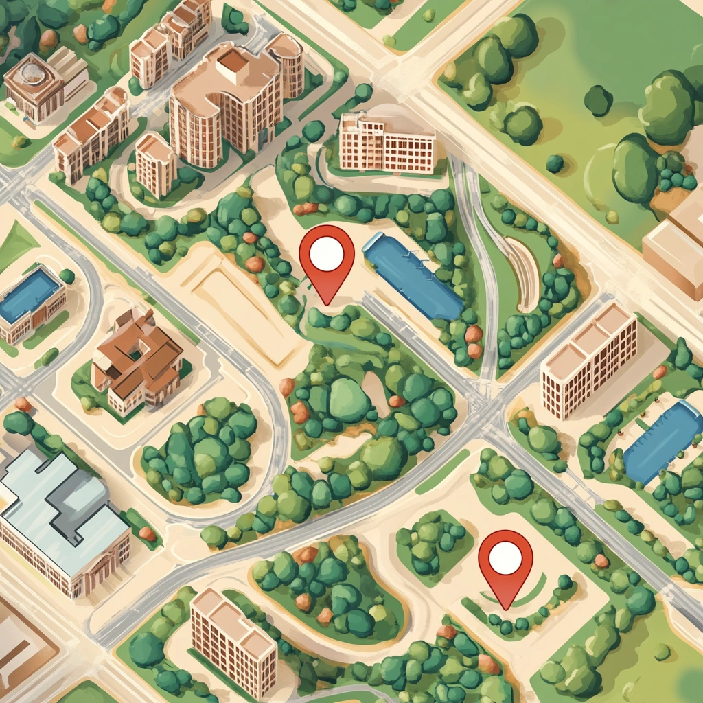 Карта розташування центрів frudilmesh у місті